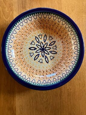 Unikat Blue and Orange Decorative Ceramic Serving Bowl